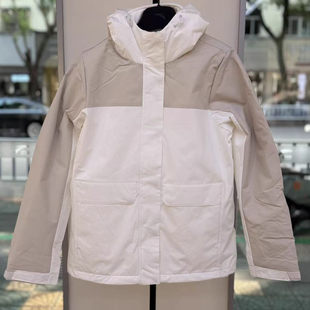 安踏正品女冲锋衣2025冬款连帽梭织抓绒内胆三合一外套162547601