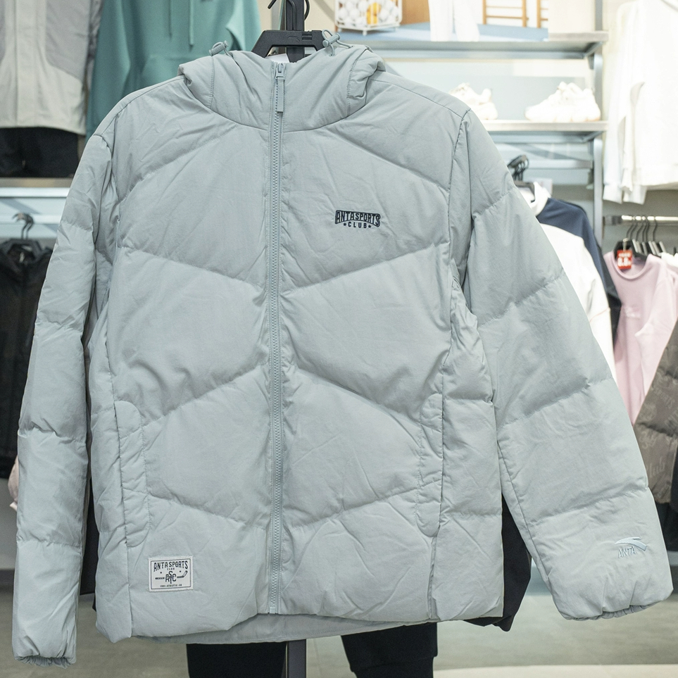 安踏正品男速暖运动羽绒服2025冬季新款连帽防泼水外套152548919N