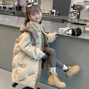 女童冬装羽绒服2025新款洋气儿童冬季白鸭绒外套女孩加厚长款棉服