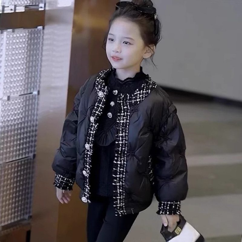女童小香风外套棉服2025秋冬季新款加厚上衣中大童保暖短款棉衣潮