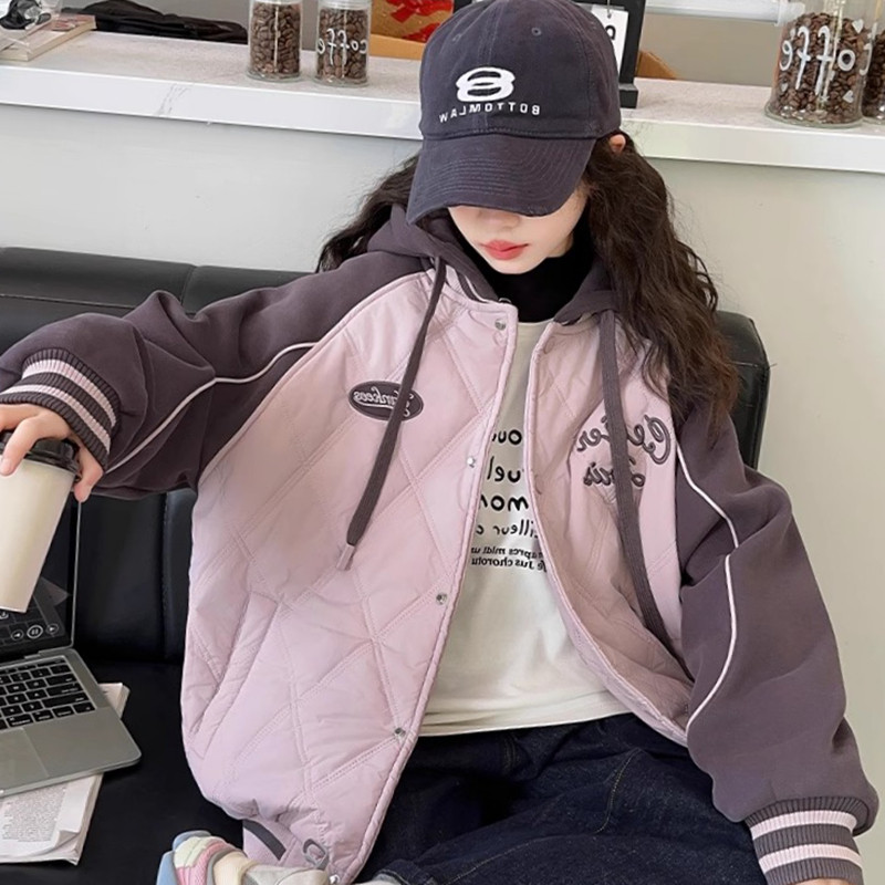 女童外套春秋2025新款儿童夹棉早秋款棒球服女孩女大童秋装薄棉服