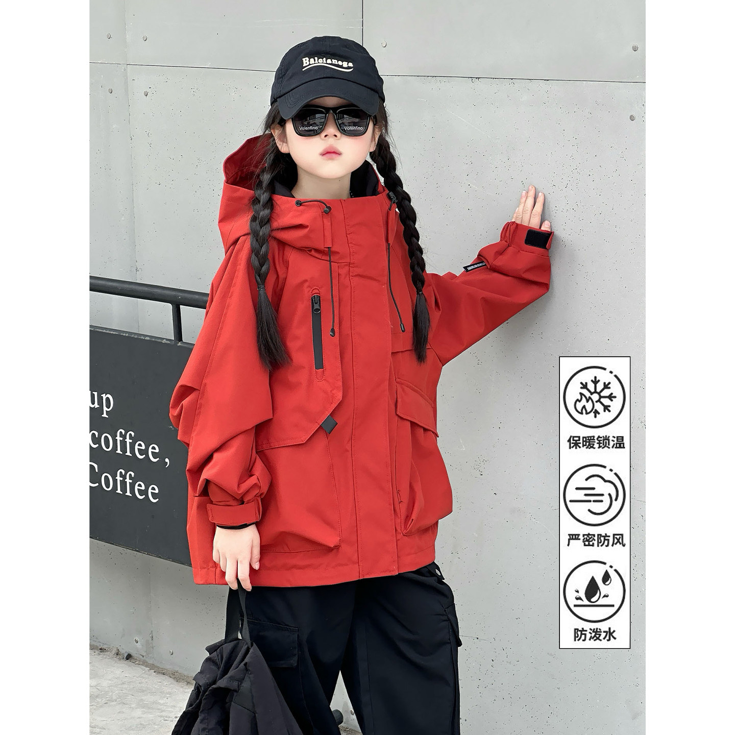 韩版冲锋衣羽绒服外套户外夹克25冬新款男女童工装白鸭绒防风上衣,童装/婴儿装/亲子装,羽绒服,淘宝优惠券,粉丝福利购,淘宝优惠卷