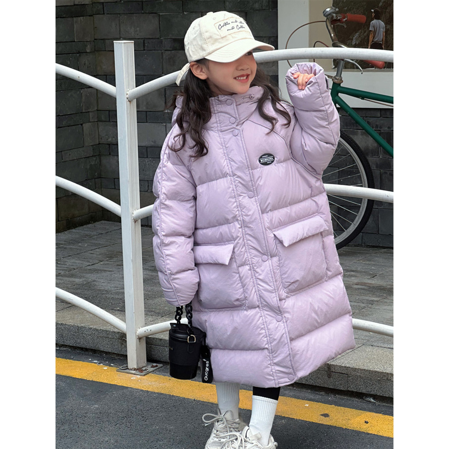 2025新款儿童长款加厚过膝羽绒服女童极寒系列三防面料白鸭绒外套