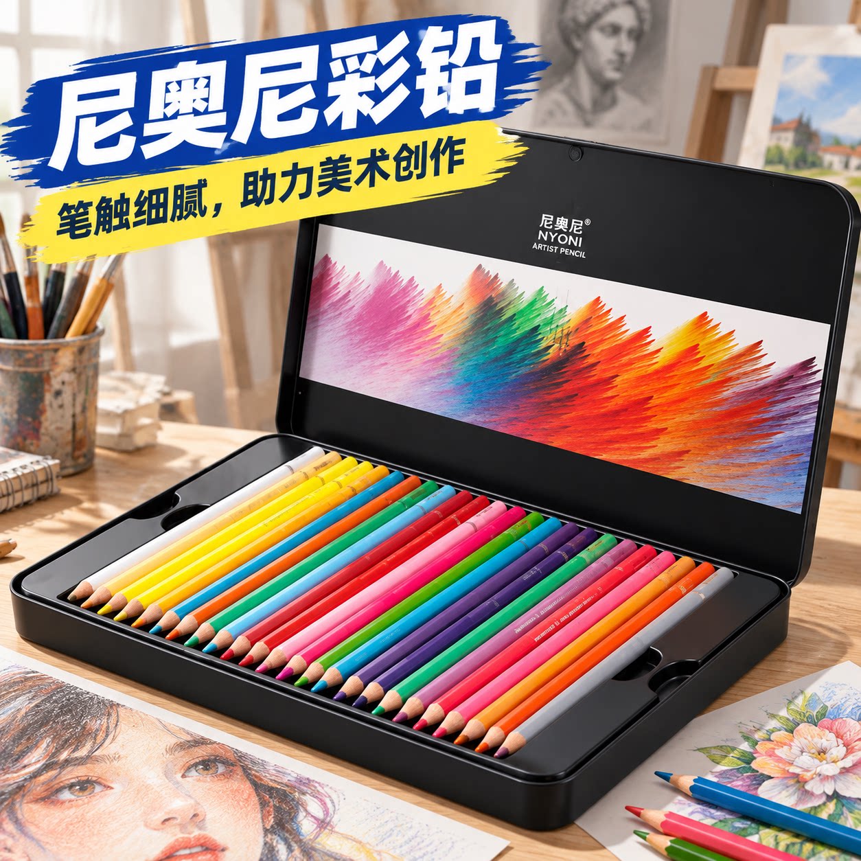 【官方正品】尼奥尼专业油性彩铅