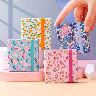 迷你便携小绘画本300g木浆水彩摸鱼本布艺手工细纹水彩纸旅行小画板儿童随身口袋小方本素描写生涂鸦画画套装