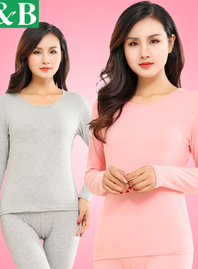 AB内衣秋冬薄款棉莱卡大码弹力女士圆领秋衣秋裤保暖内衣套装T762