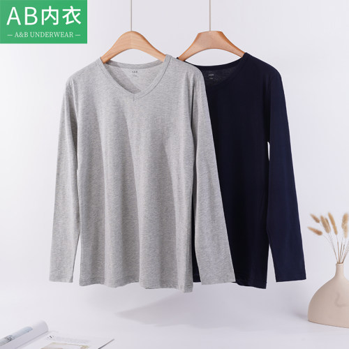 AB男士纯棉V领薄款单件上衣ab