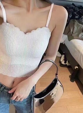 春夏新款交叉美背细肩带网红爆款外穿内搭胸垫聚拢吊带背心46903