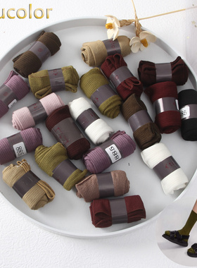 tutucolor堆堆袜中筒袜春秋冬黑色外穿ins潮薄款弹力大棉袜少女士