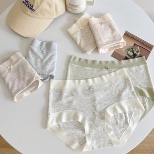 2708 短裤 夏栀沫彩棉螺纹棉高弹力胖MM大码 舒适无痕边中腰三角内裤
