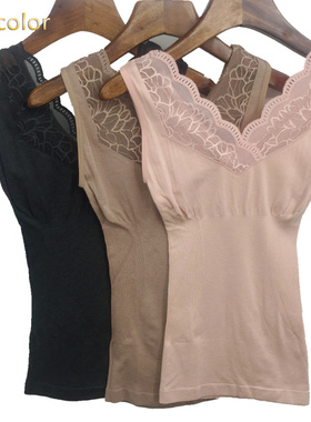 冬季秋衣tutucolor单层发热内衣女保暖V领背心美体打底上衣73601