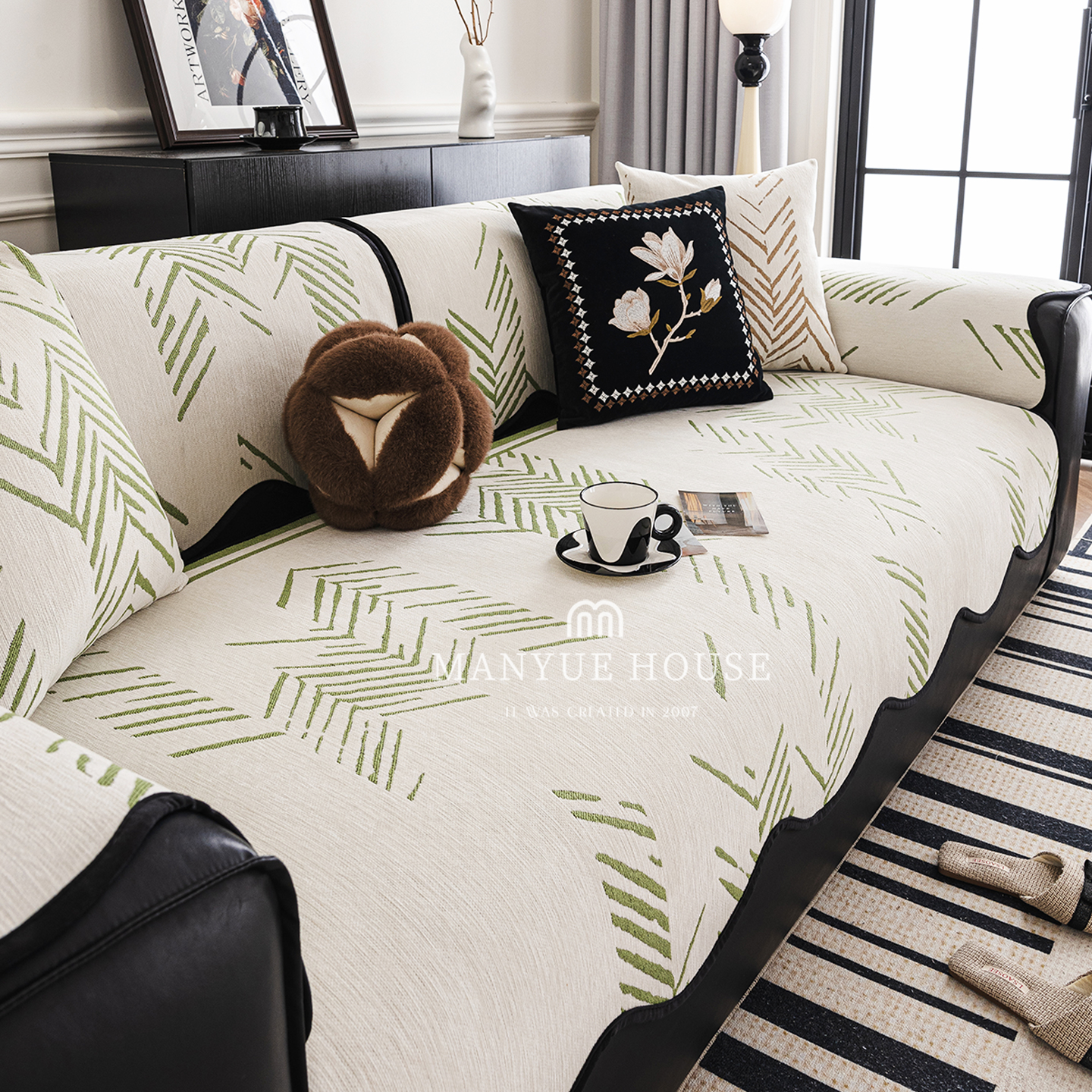 蔓越家轻奢简约沙发坐垫防猫抓