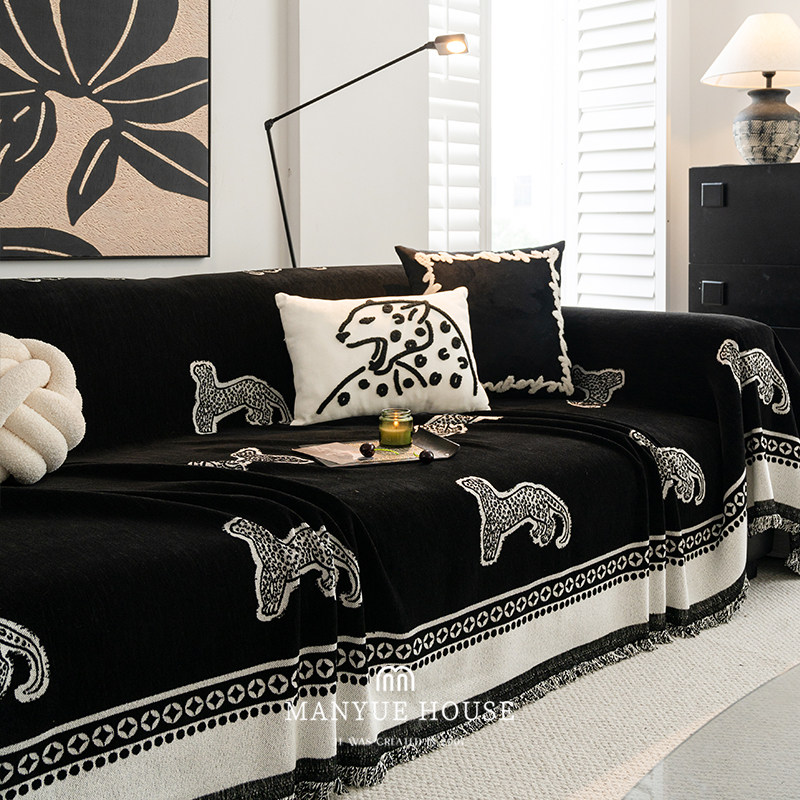 蔓越家 中古豹子沙发盖巾客厅沙发套罩巾四季通用一片式沙发垫子,居家布艺,沙发垫,淘宝优惠券,粉丝福利购,淘宝优惠卷