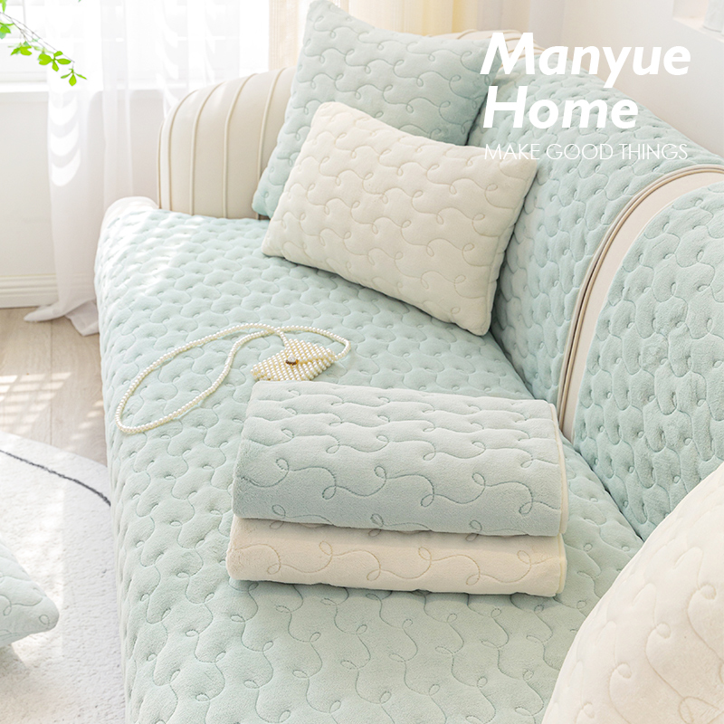 蔓越家 秋冬奶油色ins牛奶绒沙发垫防滑沙发套罩毛绒盖布沙发巾,居家布艺,沙发垫,淘宝优惠券,粉丝福利购,淘宝优惠卷