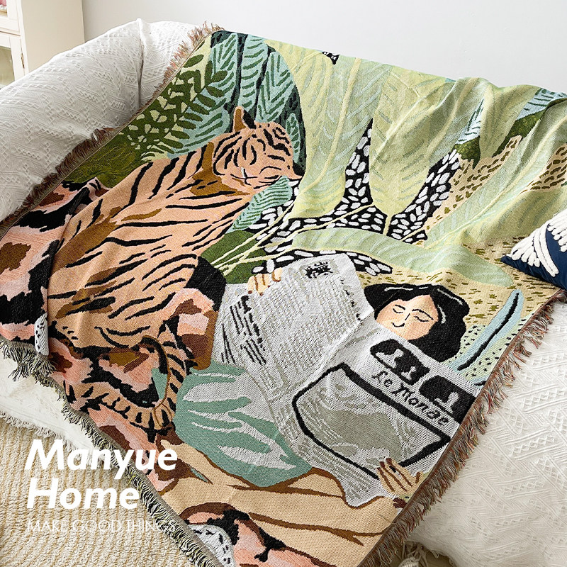 蔓越家 ins北欧风复古文艺单人沙发巾沙发套罩盖布挂毯装饰毯盖巾,居家布艺,沙发套,淘宝优惠券,粉丝福利购,淘宝优惠卷