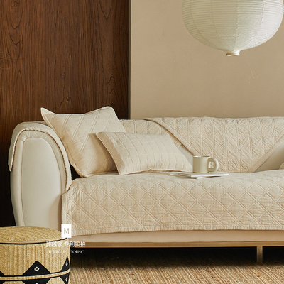 蔓越家 素朴 侘寂风客厅沙发垫棉麻沙发套罩巾全棉坐垫纯棉沙发布