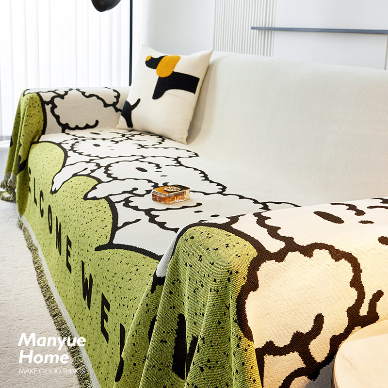 蔓越家 汪星球动员 雪尼尔沙发巾罩套四季通用全包万能沙发垫盖毯,居家布艺,沙发垫,淘宝优惠券,粉丝福利购,淘宝优惠卷