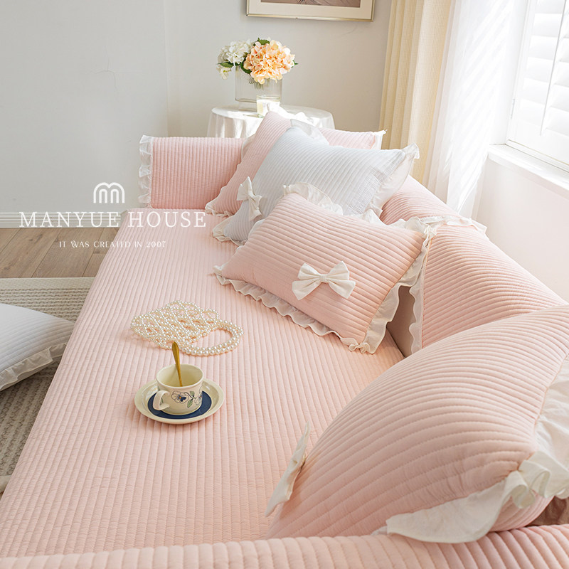 蔓越家 蝴蝶少女 ins风公主房全棉沙发垫沙发套罩垫布水洗棉坐垫,居家布艺,沙发垫,淘宝优惠券,粉丝福利购,淘宝优惠卷