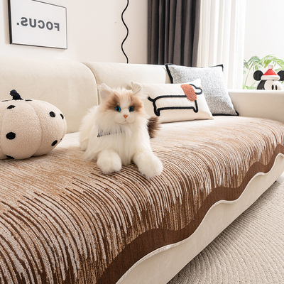 现代简约雪尼尔沙发盖巾防猫抓