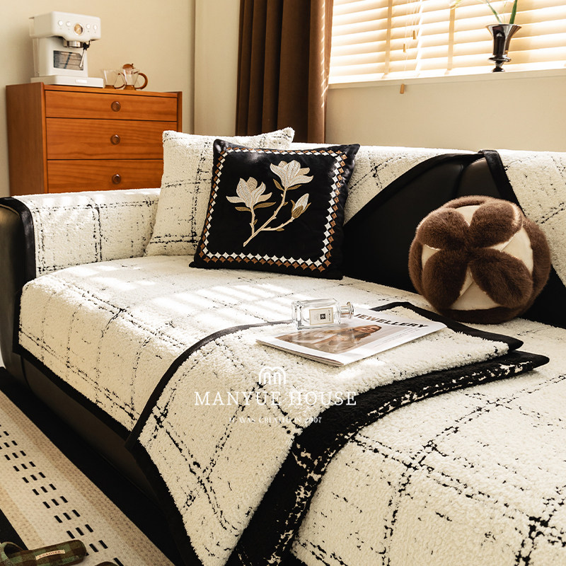 蔓越家 小香风毛绒沙发垫客厅沙发套罩巾盖布北欧简约短绒坐垫子,居家布艺,沙发垫,淘宝优惠券,粉丝福利购,淘宝优惠卷