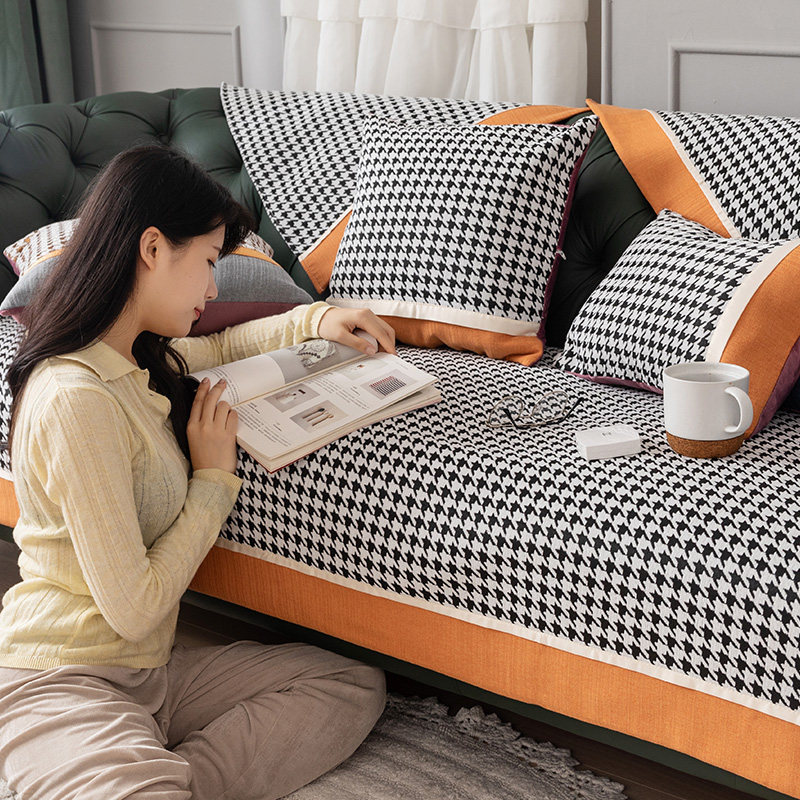 北欧简约雪尼尔沙发垫客厅组合沙发坐垫加厚防滑盖巾套罩可定做