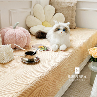 蔓越家 花笺集 法式复古卧室飘窗垫秋冬毛绒窗台垫子阳台榻榻米垫