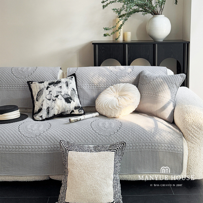 蔓越家 少女日记 全棉四季通用沙发垫客厅沙发套罩巾坐垫纯棉垫子