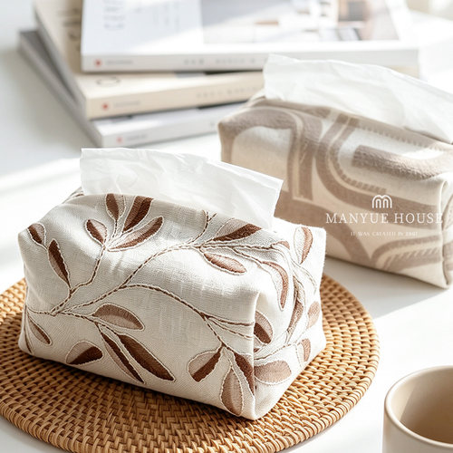 蔓越家简约高品雪尼尔纸巾盒