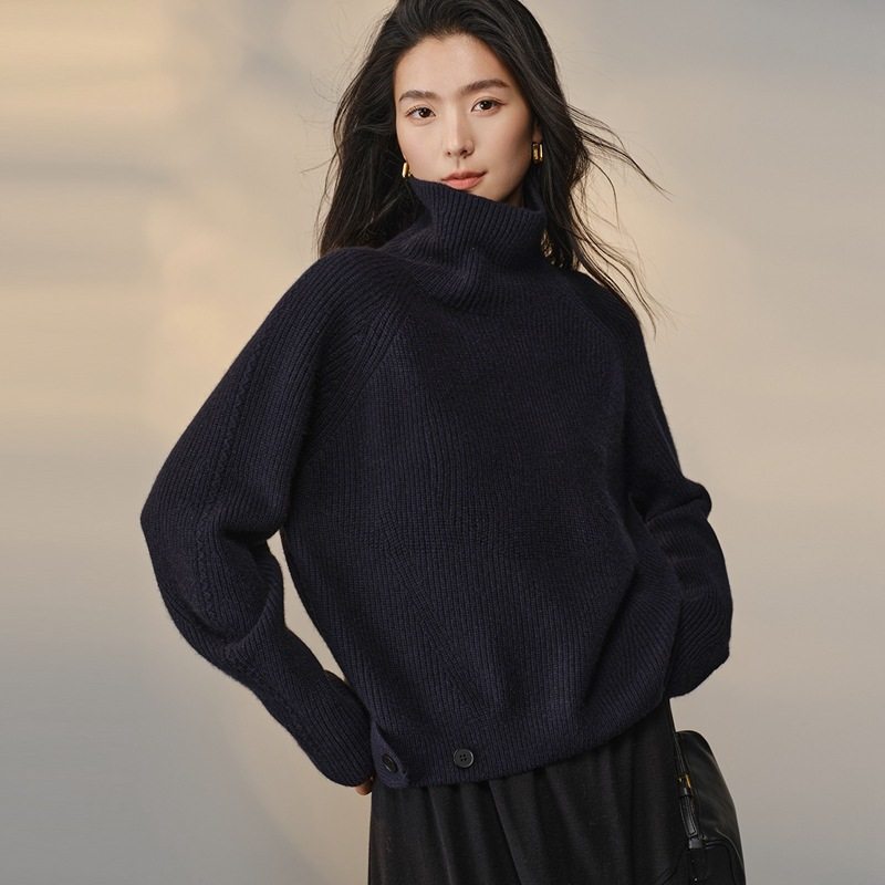 2025秋冬新款100%山羊绒针织打底衫女长袖高领宽松保暖毛衣上衣,女装/女士精品,羊绒衫,淘宝优惠券,粉丝福利购,淘宝优惠卷