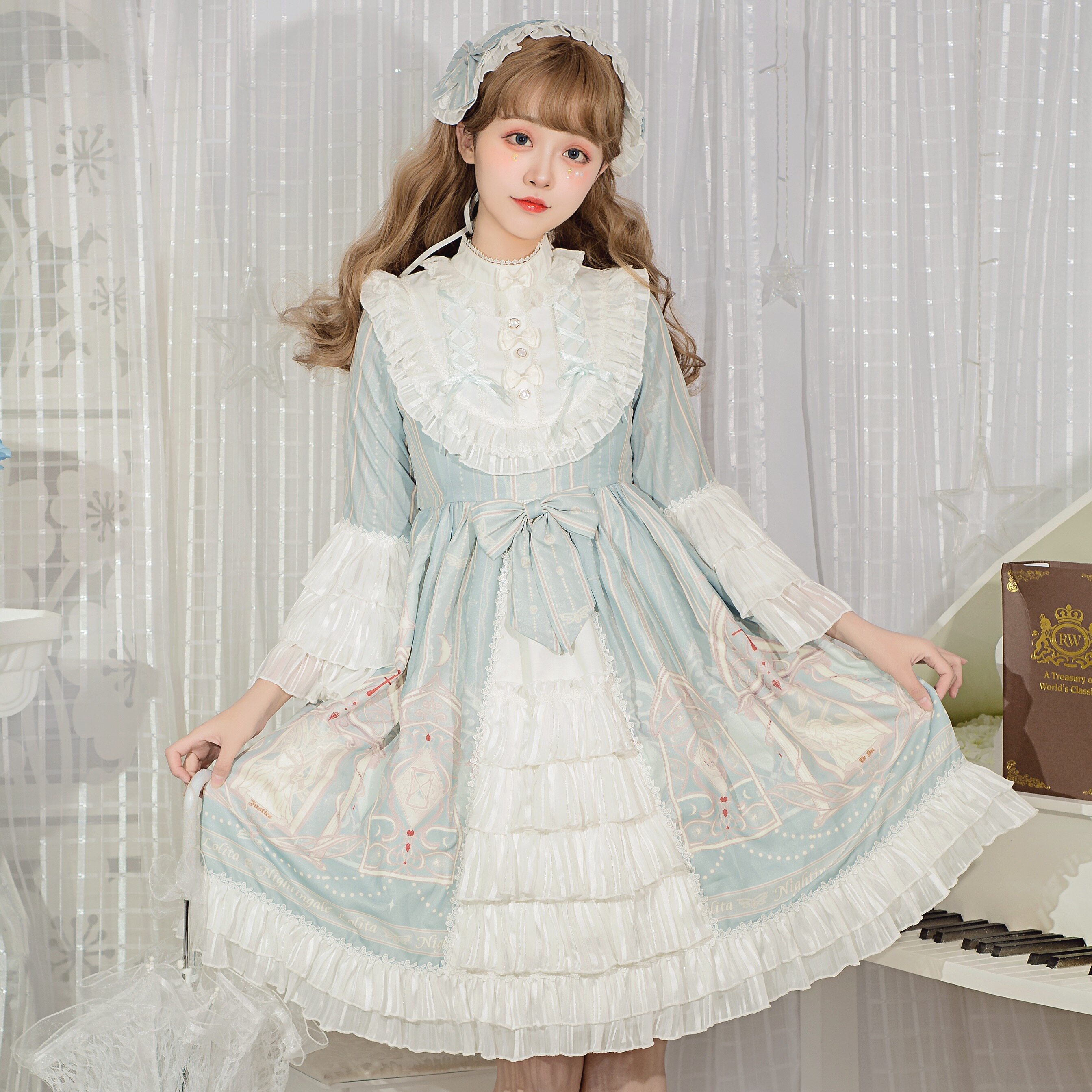 【全款预约】命轴与守护OP.墙叔原创Lolita开襟姬袖洛丽塔连衣裙|msdalam kategori Butik wanita / wanita, pakaian - dari Buy2taobao.com untuk memberikan perkhidmatan ejen Taobao profesional membeli