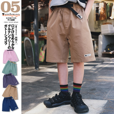 儿童工装短裤26夏山系童装男童简约百搭五分裤中大童薄款全棉短裤