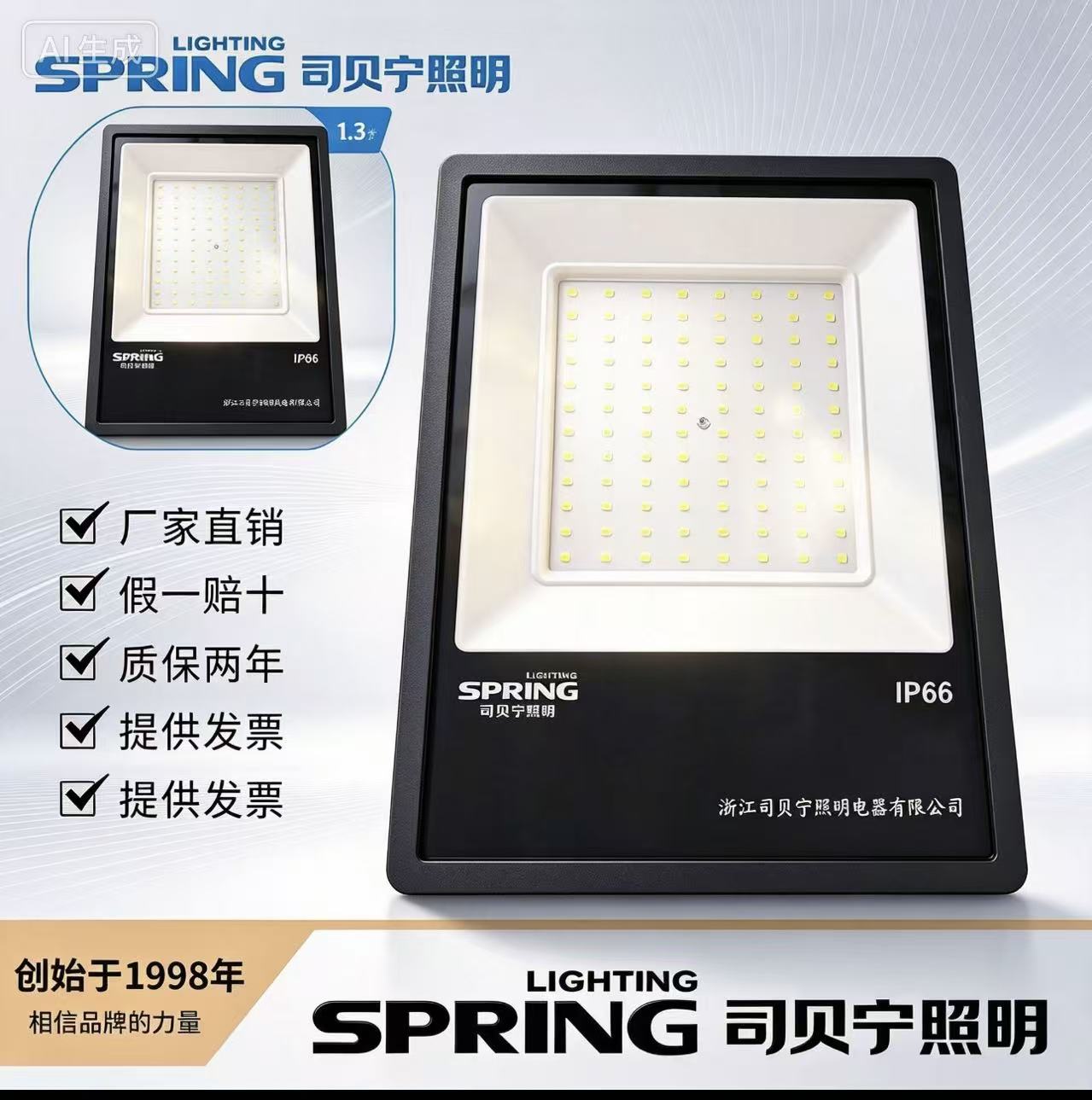 正品司贝宁照明防水投光灯户外泛光灯led射灯厂房大功率220vZY198