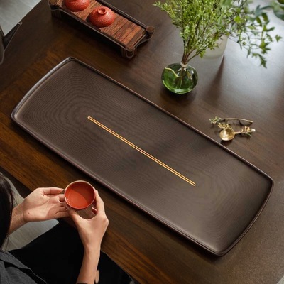 干泡排水茶盘整块德国电木简约