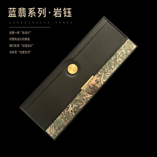 新客立减 奢石茶盘乌金家用轻奢现代高级感办公家用茶台茶托盘