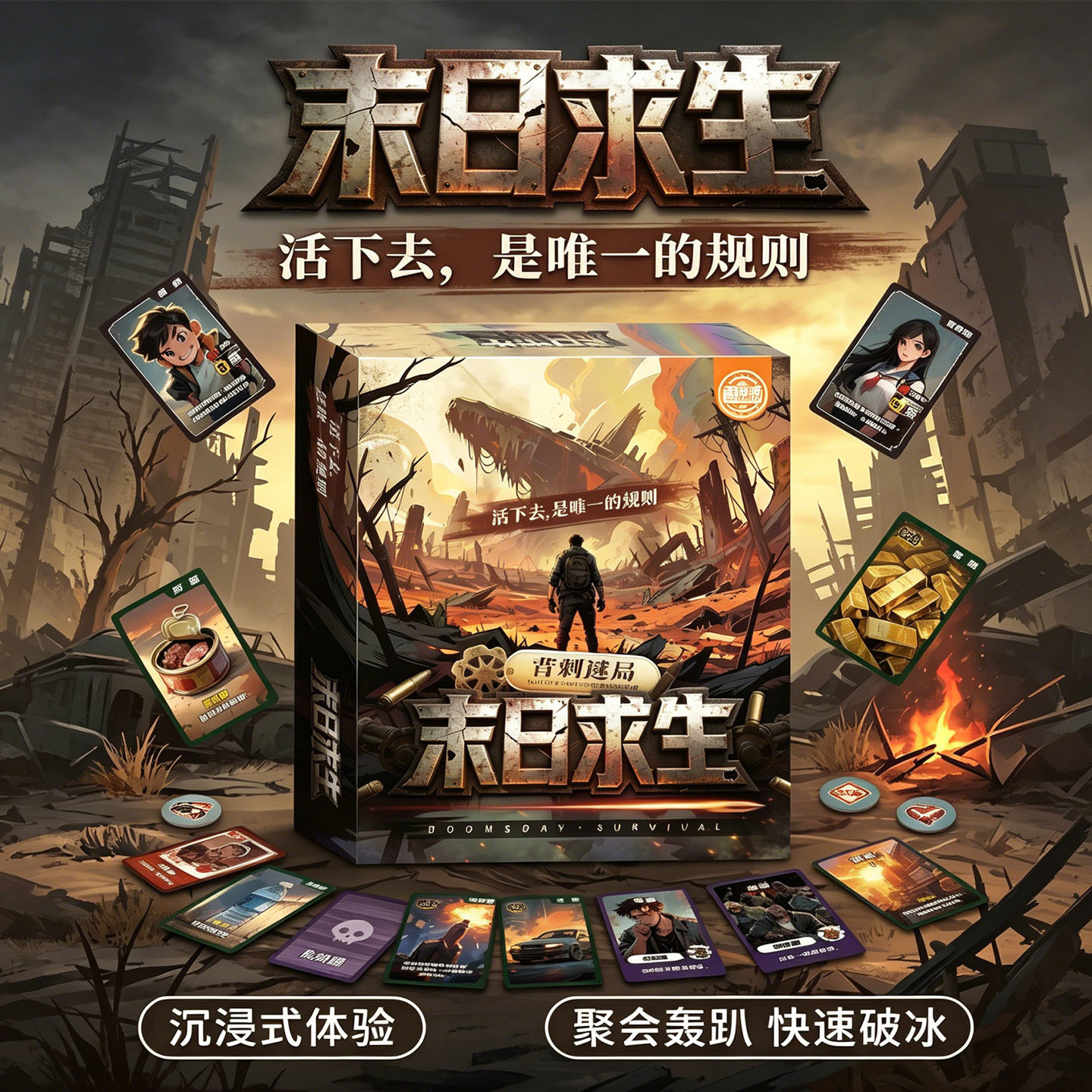 绝境求生系列合集全套末日炼狱丧尸求生博弈聚会破冰游戏桌游卡牌