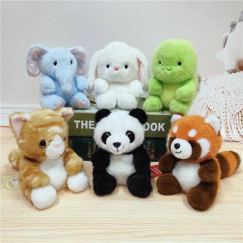 解压掌中宝豆袋公仔小玩偶桌伴熊猫毛绒玩具软萌浣熊娃娃儿童玩具