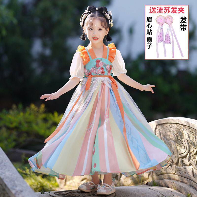 汉服2026新款女童夏今年流行爆款外套韩系风格女装裙子连衣裙唐装