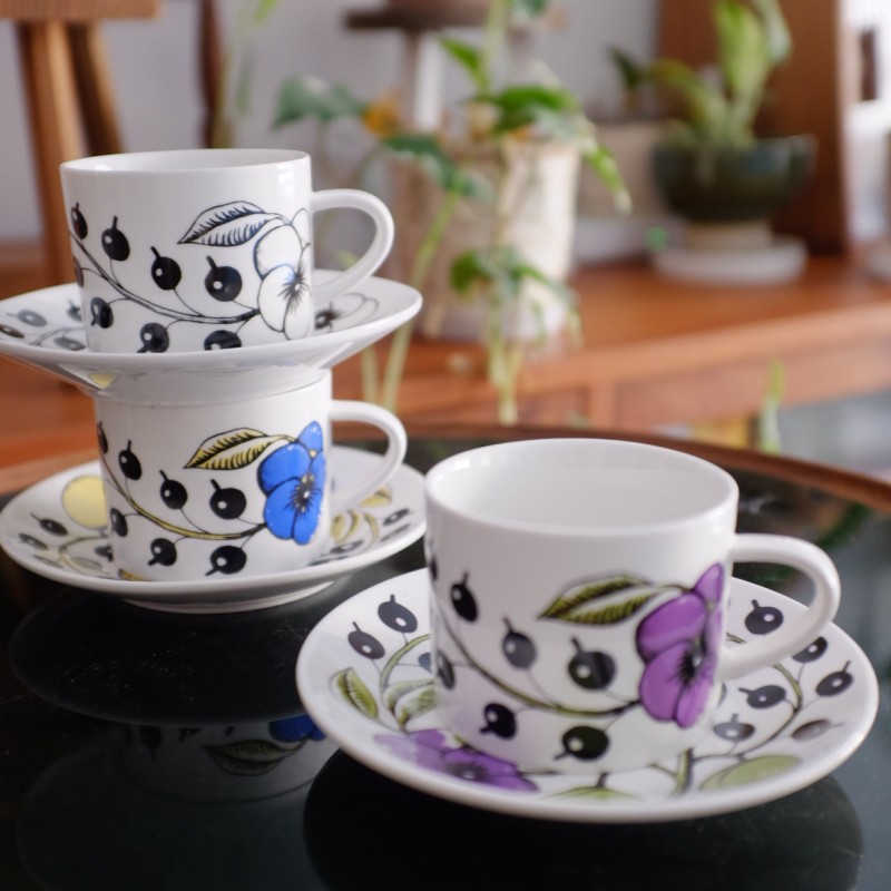 硕果葡萄黑白杯碟咖啡杯