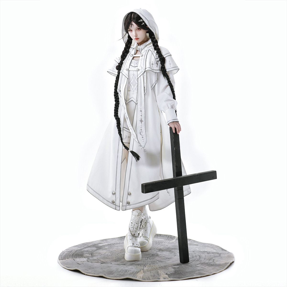 原创设计Lolita仿生次元洛丽塔女Lolita斗篷上衣短裤三件套装