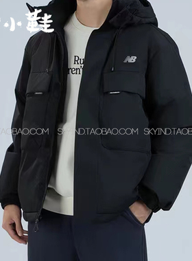 New Balance NB2023新款男女休闲保暖羽绒服可拆卸帽外套AMJ34317