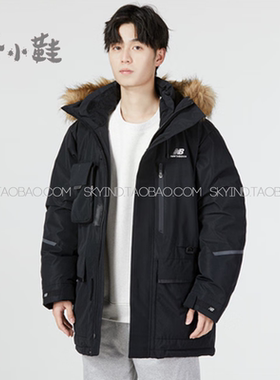 NEW BALANCE/NB男女休闲工装中长款时尚外套连帽羽绒服5PC44603BK