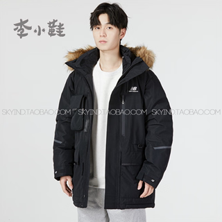 NEW BALANCE/NB男女休闲工装中长款时尚外套连帽羽绒服5PC44603BK