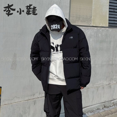 New Balance 垫底辣孩同款防风立领两面穿保暖面包羽绒服AMJ44302