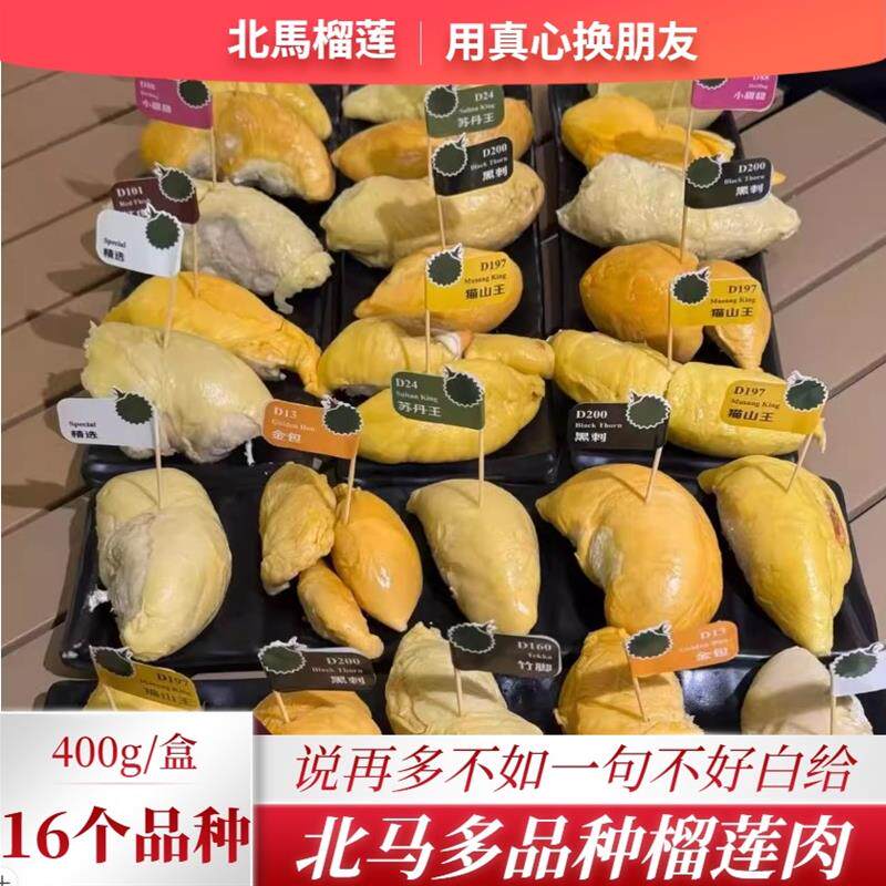 北马小品种榴莲肉冷冻五指果榴莲睡猫榴莲猫山王榴莲等16个小品种