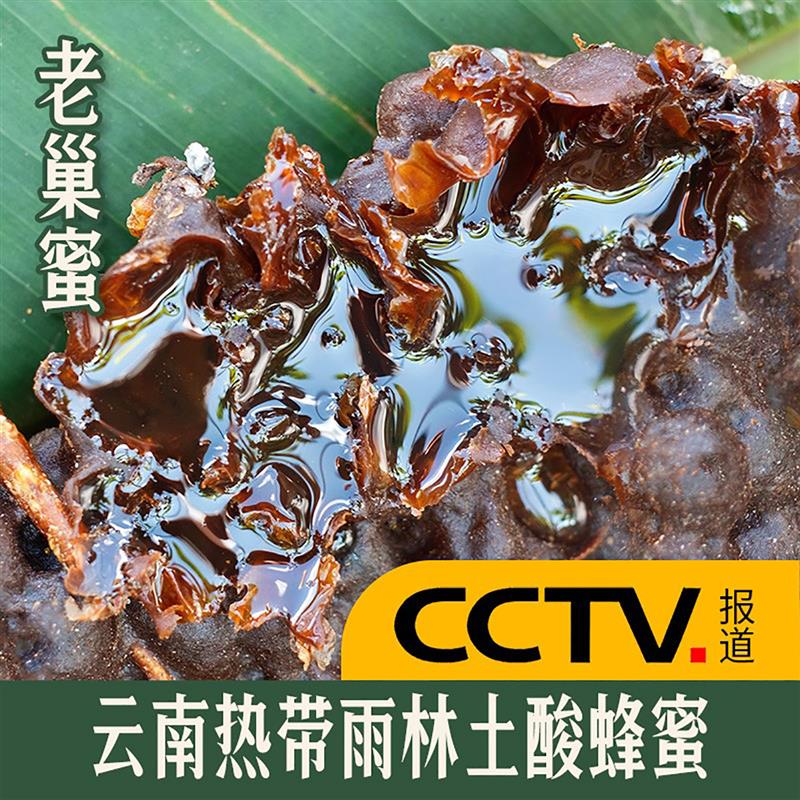 云南野生土酸蜂蜜原始森林纯正天然百花蜜500g无刺蜂老巢蜜