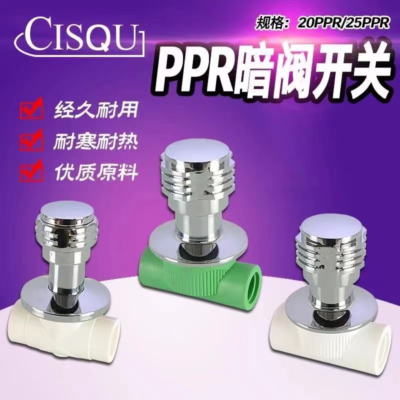 家用PPR快开暗阀门自来水管开关截止阀入墙暗装阀4分206分25配件