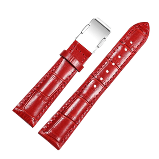适配卡西欧sheen真皮手表带 女SHN5010 5020 5023原装红色牛皮带