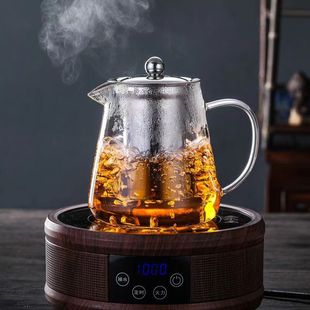 高硼硅玻璃紫砂茶壶花茶壶泡茶壶不锈钢过滤茶具三角煮茶器