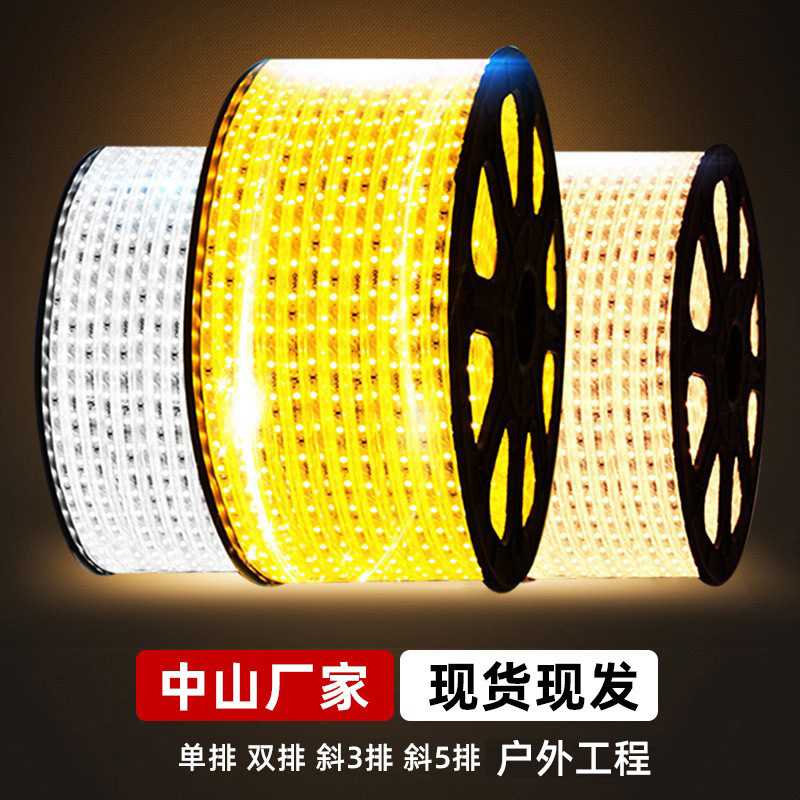 2835硅胶灯带220v超亮自粘线形氛围灯家用客厅户外防水led灯带