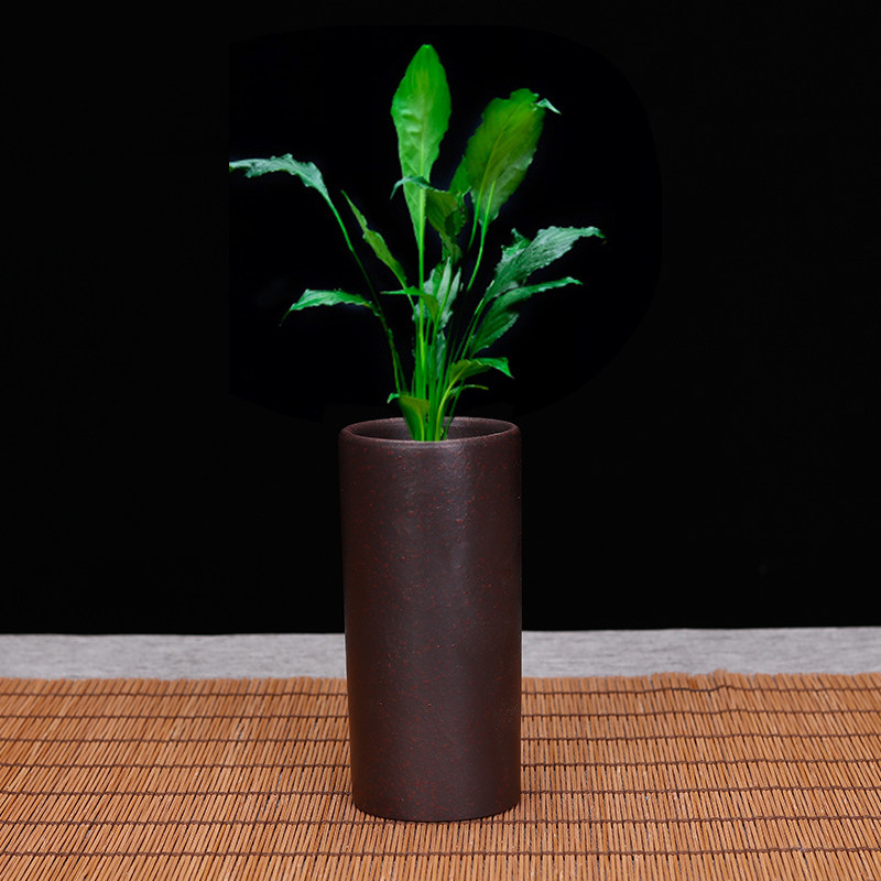精品紫砂花盆小号笔筒迷你陶瓷客厅桌面文竹兰花多肉悬崖盆景家用